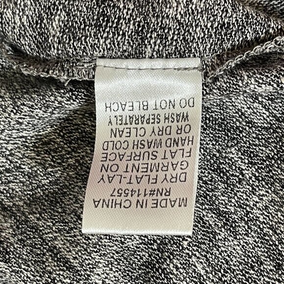 New THML Heather Black White  Off Shoulder Fringe Sweater Size S Small - Picture 12 of 12